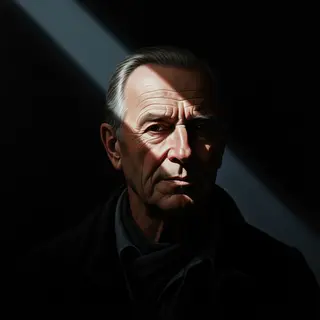 A portrait lit with classic Rembrandt lighting — triangle of