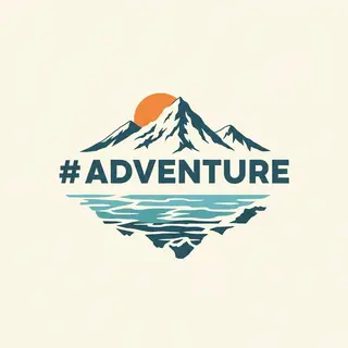 The word 'ADVENTURE' in big bold letters centered on a plain