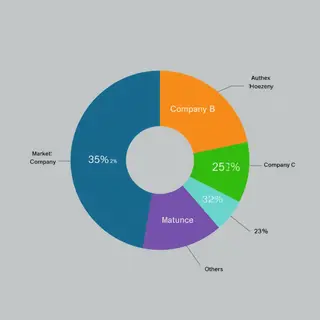 A pie chart showing market share: Company A 35%, Company B 2