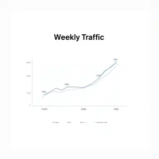 A simple line graph showing daily website visitors over one 