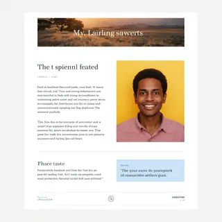 A newsletter layout with a banner image header, a two-column