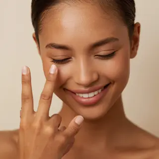 A person counting to three on their fingers, with index, mid