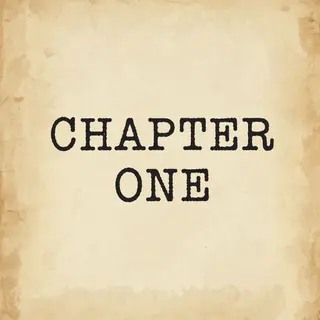 The word 'CHAPTER ONE' typed on aged paper with a vintage ty