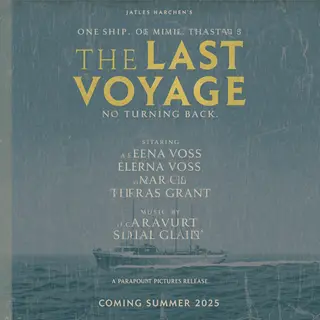 A vintage movie poster for 'THE LAST VOYAGE' featuring a tag