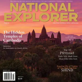 A magazine cover titled 'NATIONAL EXPLORER' with cover lines