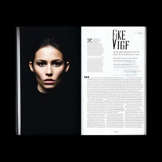 A magazine double-page spread with a left page containing a 