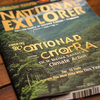 A magazine cover titled 'NATIONAL EXPLORER' with cover lines