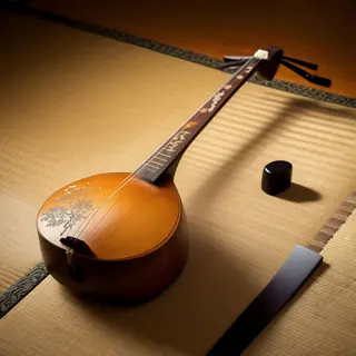 A traditional Japanese shamisen instrument with accurate thr
