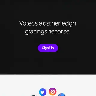 A landing page design with a hero header image at the top, a