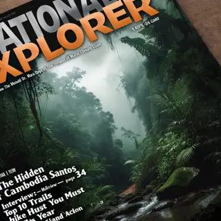 A magazine cover titled 'NATIONAL EXPLORER' with cover lines