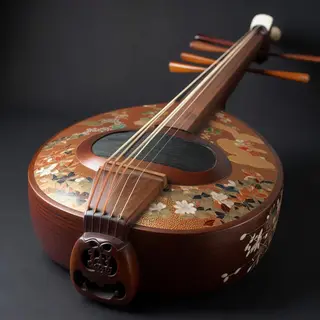 A traditional Japanese shamisen instrument with accurate thr