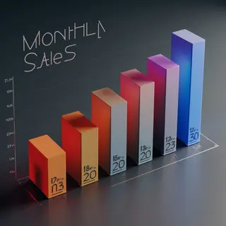 A bar chart showing monthly sales for January through June w