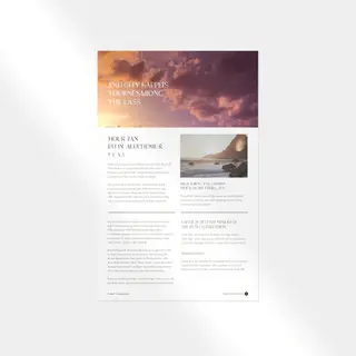 A newsletter layout with a banner image header, a two-column