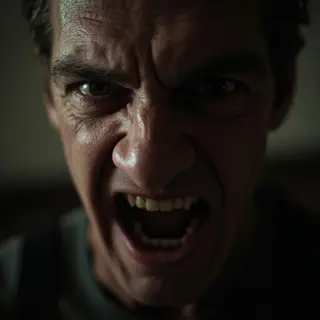 A close-up of a person's face showing clear disgust, nose wr
