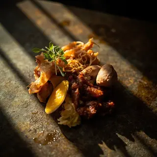 A food photograph shot from above at 35mm f/2.8 with natural