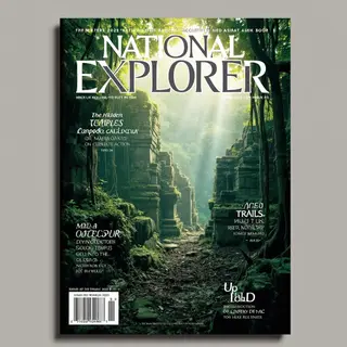 A magazine cover titled 'NATIONAL EXPLORER' with cover lines