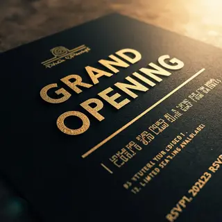 A flyer with large title 'GRAND OPENING', subtitle 'Join us 