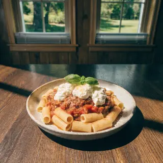 A food photograph shot from above at 35mm f/2.8 with natural