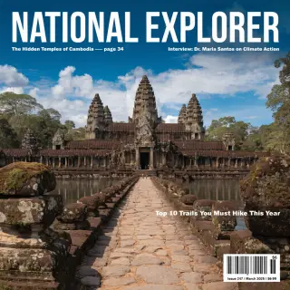 A magazine cover titled 'NATIONAL EXPLORER' with cover lines