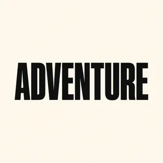 The word 'ADVENTURE' in big bold letters centered on a plain